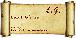 Leidl Géza névjegykártya