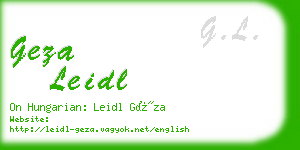 geza leidl business card